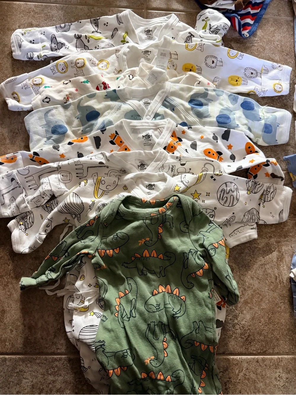 Bundle of 44 baby boy 0-3 months clothes, onesies, footsie, summer bodysuits
